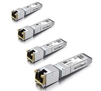 Lot de 4, 10Gb SFP+ RJ45 Transceiver, 10Gbase-T SFP+ Module Ethernet Compatible 10G/5G/2.5G/1.25G, Marvell 113C, Compatible avec Cisco SFP-10G-T-S,Ubiquiti UF-RJ45-10G,UniFi,Meraki,MikroTik..., 30 m