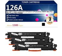 (Lot de 4) 126A CE310A CE311A CE312A CE313A Cartouches de Toner Haute Capacité pour HP Color LaserJet CP1025 CP1025nw MFP M175a M175nw M275NW Imprimantes, Impression en Grand Volume,Black-3 Pack