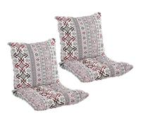 Lot de 4/2/1 Coussins de Chaise à Dossier Bas, Coussin de Chaise Confortable Jardin Coussin de Siège pour Salle À Manger de Bureau Coussin Exterieur Interieur Jardin(Style9,50x50cm(2PC))