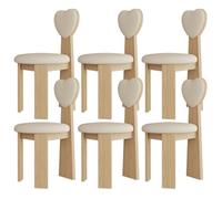 Lot de 4/2/6 chaises de salle à manger modernes en bois massif du milieu du siècle avec coussins en cuir et dossiers d'amour - Élégantes pour cuisine, salle à manger, salon, chambre à coucher, salle