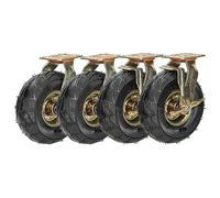 Lot De 4 200mm 250mm Roue Robuste Roulettes Pivotantes, Type Tout-Terrain Roulettes Pneumatiques Avec Plateau Supérieur Et Freins, Roues De Remplacement En Caoutchouc Pour Charges Lourdes (Color : Sw