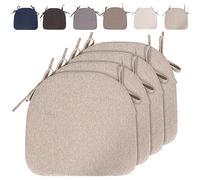 Lot de 4 43x40x33CM(5CM Épaisseur) Coussins de Chaise lavables avec Cordon de Serrage Coussin d'assise antidérapant Semi-Circulaire pour Chaise de Jardin, Chaise de Salle à Manger ou Chaise de Bureau