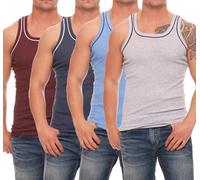 Lot de 4, 6, 12 maillots de corps colorés pour homme ; débardeurs dans différents mélanges de couleurs, tailles M à 7XL, Lot de 4 maillots de corps 2, 6XL grande taille