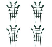 Lot de 4/6/8 treillis d'escalade empilables pour plantes en pot, piquets de support en plastique vert foncé avec base anti-basculement, structure de croissance verticale modulaire pour intérieur et