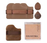Lot de 4/6 houppettes de maquillage pour les doigts, chocolat, biscuits, visage humide et sec