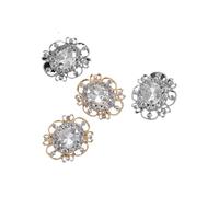 Lot de 4, 7 ou 15 boutons métalliques creux irréguliers en forme fleur for vêtements et accessoires bijouterie pour les vêtements(Silver,4pcs-27mm)