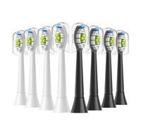 Lot de 4/8/12/16 têtes de brosse à dents de rechange, compatibles avec les têtes de brosse à dents électriques Philips 4100, 6500, 6100, 7500, 5300 et 1100.(4White 4Black)