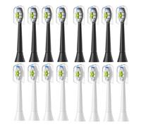Lot de 4/8/12/16 têtes de brosse à dents de rechange, compatibles avec les têtes de brosse à dents électriques Philips 4100, 6500, 6100, 7500, 5300 et 1100.(8White 8Black)