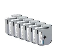 Lot de 4 à 6 rubans d'étiquettes 12 Mm MK-231, compatibles avec MK231, noir sur blanc, Compatible avec étiqueteuse PT-65, PT-70, PT-80, PT-M95(6PKBlack on Clear)