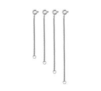 Lot de 4 à 8 chaînes d'extension en acier inoxydable for collier, chaîne d'extension for la fabrication de bijoux avec fermoirs mousquetons(Steel 4pcs)