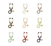 Lot de 4 à 9 broches d'animaux mignonnes avec yeux punk, stéthoscope et aliments, Normale, Métal non précieux