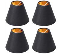 Lot de 4 abat-jours classiques pour lampes de table - Petit abat-jour de rechange en tissu de style empire, à clipser pour bureau, chevet et lustre (noir)