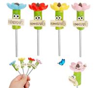 Lot de 4 abreuvoirs à insectes de jardin - 8,5 x 2,8 cm - En résine - En forme de fleur - Pour le jardin - Pour fournir une source d'eau potable sûre pour les pollinisateurs et les abeilles