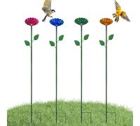 Lot de 4 abreuvoirs en forme de fleur pour insectes - Mangeoire en métal pour pollinisateurs - Pour jardins, terrasses, cour et plus encore