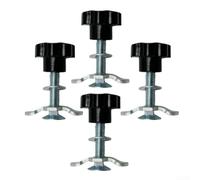Lot de 4 accessoires d'arrimage de rail en L avec fixations filetées M8 x 60 mm pour rails robustes dans les secteurs de la logistique et du transport