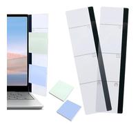 Lot de 4 Accessoires de Bureau : 2 Supports de Notes Magnétiques pour Écran d'Ordinateur et 2 Paquets de Notes Autocollantes - Idéal pour Bureau, Tableau Mémo et Fournitures de Bureau pour Tous