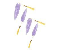 Lot de 4 accessoires de costume de chasseur d'anime pour Halloween, épée, réplique d'arme de cosplay, pièce d'affichage légère, décoration de collection (violet)