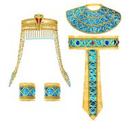 Lot de 4 accessoires de costume égyptien pour femme comprenant un bandeau de princesse égyptienne, un serpent, une ceinture égyptienne, des bracelets pour costume pour femme