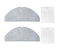 Lot de 4 accessoires de filtre compatibles avec les aspirateurs robots pour Conga 7490 pour X-Treme, 7490 pour Genesis - 2 filtres, 2 serpillères