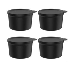 Lot de 4 accessoires de glace pilée, glace en silicone pour batteur sur socle avec texture à trappe croisée, passe au lave-vaisselle pour récipient pour bar à domicile, tasse à cônes de neige