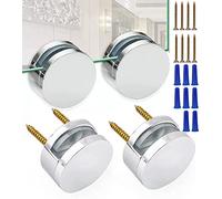 Lot de 4 accessoires de montage de miroir sans cadre de 3 à 5 mm avec vis longues et ancrages robustes