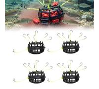 Lot de 4 accessoires de pêche, hameçons avec cage à appâts, kit de pêche pour eau douce et eau salée, idéal pour brochet, sandre, perche et truite, pour brochet, sandre, perche et truite, eau douce et