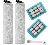 Lot de 4 accessoires de rechange pour Bissell pour CrossWave 3831 HF2 38453847 3848 comprenant 2 brosses à rouleau + 2 filtres + 1 brosse de nettoyage pour augmenter la puissance de nettoyage et
