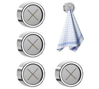 Lot de 4 Accroche Torchon,Accroche Torchon Cuisine,Accroche Torchons Adhesif, sans Perçage, ABS Rond Porte Torchon Cuisine, pour Salle de Bain, Cuisine