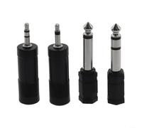 Lot de 4 adaptateurs audio d'entrée femelle de 3,5 mm vers sortie mâle 6,35 mm pour une utilisation avec interfaces audio, mélangeurs, amplificateurs et moniteurs