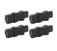 Lot de 4 Adaptateurs d'alimentation IEC320 C8 vers C13, Adaptateur de Prise d'alimentation 2500 W IEC320, Boîtier en PVC étanche Ignifuge, Connecteurs de Prise de Courant pour
