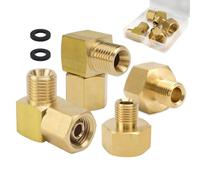 Lot de 4 adaptateurs de bouteille de gaz 1/2" IG droit x 1/4" AG gauche + raccord rapide à gaz coudé 90° 1/4" gauche en laiton pour réchaud à gaz, réchaud de camping GPL
