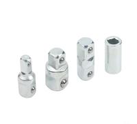Lot de 4 adaptateurs de douille à cliquet en acier au chrome vanadium pour 1/4", 3/8" à 1/2", kit d'outils à main professionnels pour réparation automobile et bricolage