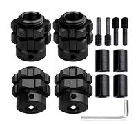 Lot de 4 adaptateurs de moyeu de roue hexagonaux en aluminium 17 mm pour Traxxas E-Maxx E-Revo Summit 1/10 (noir)