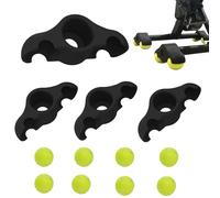 Lot de 4 adaptateurs de pied à clipser pour vélo d'intérieur avec 8 balles de tennis - Accessoires amortisseurs pour Rocker Plate & Smart Trainer - Kit de stabilité pour vélo d'appartement pour