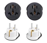 Lot de 4 adaptateurs de prise universels pour connecter des appareils étrangers, adaptateur de prise allemande, adaptateur de voyage pour l'Allemagne, la France, les Pays-Bas