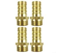 Lot de 4 adaptateurs de raccord de tuyau en laiton 3/4 NPT mâle vers cannelure pour une utilisation fiable