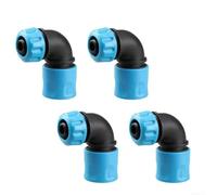 Lot de 4 adaptateurs de tuyau à raccord rapide à 90 degrés Construction ABS pour tuyaux d'arrosage de 12 mm 13 mm Compatible avec les sources d'eau standard
