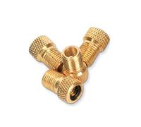 Lot de 4 Adaptateurs de Valve, Bouchon de Valve en Laiton Embout Pompe Vélo Presta à Sclaverand avec Joint d'Étanchéité pour VTT Bicyclette Tricycles (Doré)