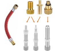 Lot De 4 Adaptateurs De Valve-Vélo Et Voiture-Pour Av,Dv,Sv (Presta)-Avec Rallonge-Adaptateur De Pneu Universel Pour Pompe À Air,Compresseur Et Station-Service-Portable