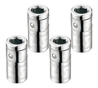 Lot de 4 adaptateurs d'embout carré 1/4 vers 6,35 mm en acier/douille, foret portable réutilisable pour tournevis, douille, perceuse étagée, convertisseur chanfrein