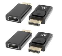 Lot de 4 adaptateurs DisplayPort vers HDMI, 4K DP vers HDMI, HDMI vers DisplayPort, adaptateur Displayport vers HDMI, adaptateur Displayport vers HDMI, adaptateur DP vers HDMI pour Dell, Lenovo, HP,