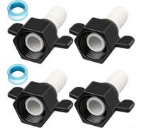 Lot de 4 adaptateurs droits pivotants pour pompes à eau RV, raccords PEX de 1/2" en nylon, pivotant à 360° pour des connexions sans fuite dans les camping-cars et les bateaux, noir/blanc (1/2-1/4)