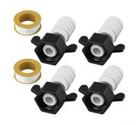 Lot de 4 adaptateurs droits pivotants pour pompes à eau RV, raccords PEX de 1/2" en nylon, pivotant à 360° pour des connexions sans fuite dans les camping-cars et les bateaux, noir/blanc (1/2-1/2)