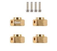 Lot de 4 adaptateurs hexagonaux rallonges en laiton 12 mm pour RC Crawler Traxxas TRX4 TRX-4 1/10 RC (4 adaptateurs hexagonaux de roue de 6 mm)