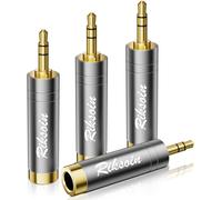 Lot de 4 adaptateurs jack 3,5 mm vers 6,35 mm vers prise jack 3,5 mm-Plaqué or-Son Hi-Fi-Pour écouteurs,haut-parleurs,clavier,guitare électrique/piano