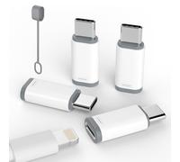 Lot de 4 adaptateurs Lightning vers USB C pour iPhone 15/16 Pro/16 Pro Max/Plus, Samsung S24, iPad Air, Nintendo Switch, charge rapide et transfert de données (adaptateur Lightning vers USB C)
