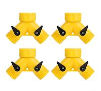 Lot de 4 adaptateurs répartiteurs de tuyau double 86,4 cm avec 4 valves d'eau pour des solutions d'arrosage de jardin pratiques