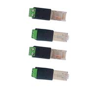 Lot de 4 adaptateurs Rj45 mâle vers 485 2 broches vertes pour bornes à vis, adaptateurs convertisseurs de réseaux faciles à utiliser