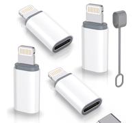 Lot de 4 adaptateurs USB C de type C vers Lightning certifié MFi, 27 W, charge rapide, prise en charge de la synchronisation des données, adaptateur de câble Lightning vers USB de type C pour