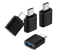 Lot de 4 adaptateurs USB C vers USB pour téléphone portable OTG - Adaptateur USB type C mâle vers A femelle - Pour iPhone 17 17Pro 16 15 Pro Max Plus, Samsung Galaxy A36 5G A17 A16 A56 A55 S25 S24 S23
